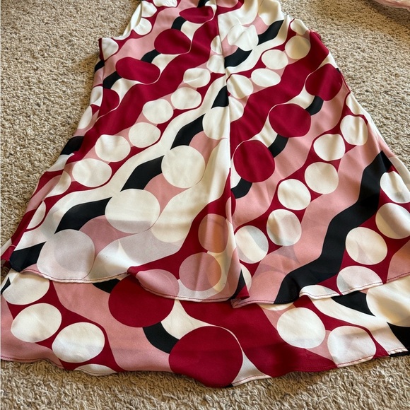 Rodan Midi Dress with Bold Red, Pink, and Black Pattern - Picture 3 of 3